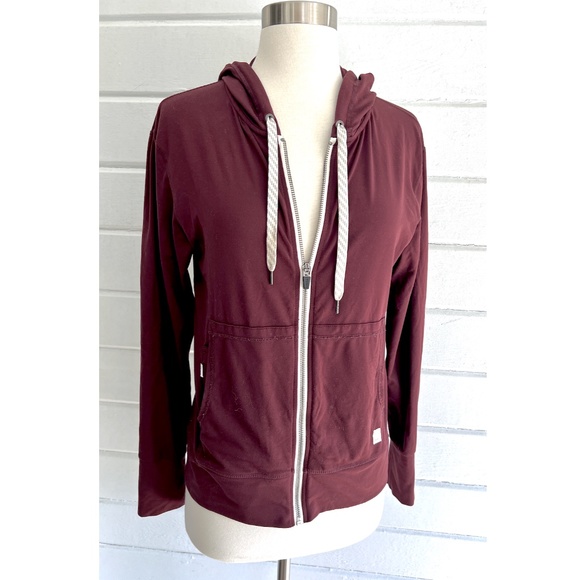 Vuori Tops - VUORI Halo Performance Hoodie Dark Maroon Burgundy Wine  - XS
